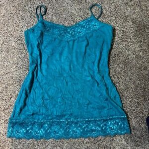 Y2K Maurices blue lace cami top Size M